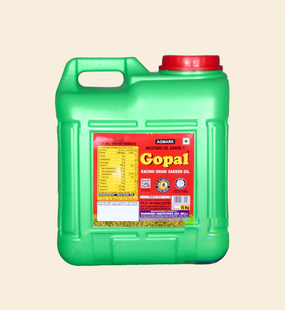 Gopal Mustard Oil – 15L & 15 Kg. Tin | Pure & Natural