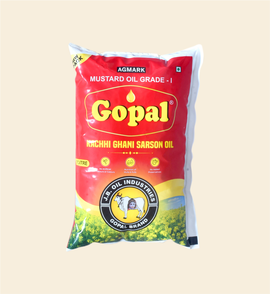 Gopal Mustard Oil – 1L Pouch | Pure & Natural